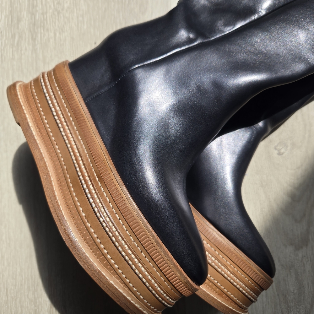 Gabriela Hearst Black Leather Platform Boots